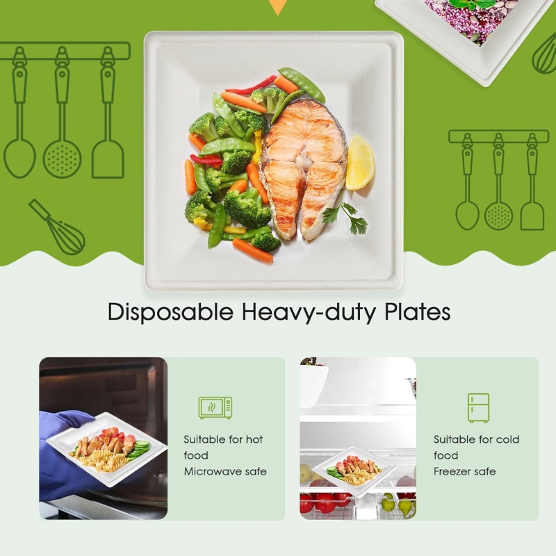Square Paper Plate (218*218*20mm)