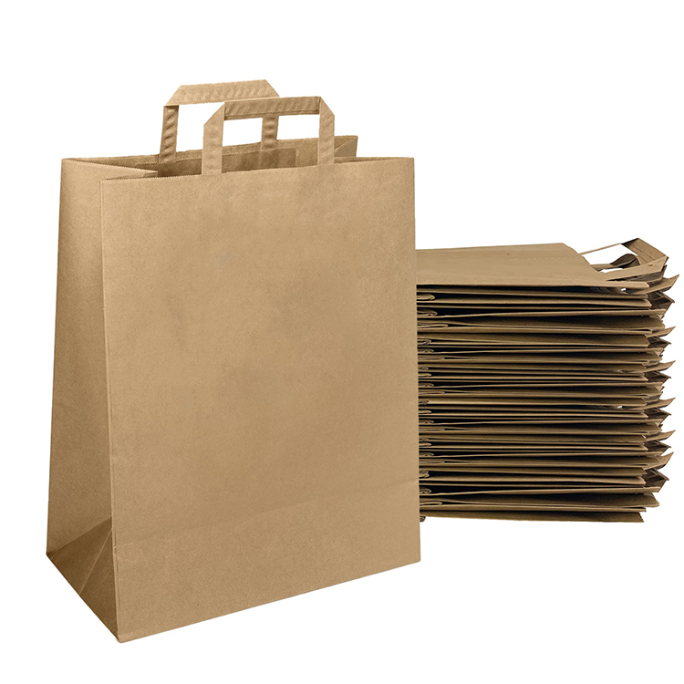 Kraft Flat Handle Paper Bag (39*36*19cm)