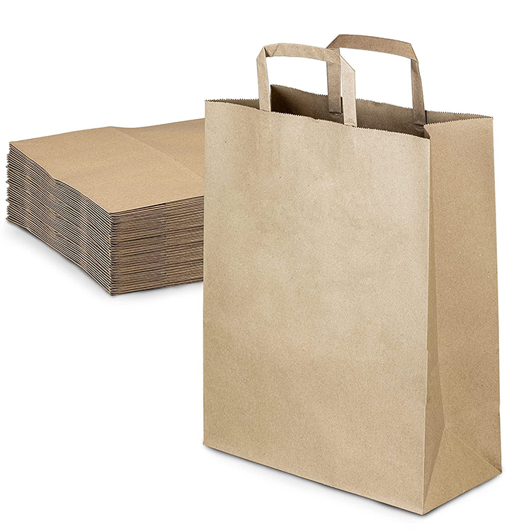 Kraft Flat Handle Paper Bag (33*26*12cm)