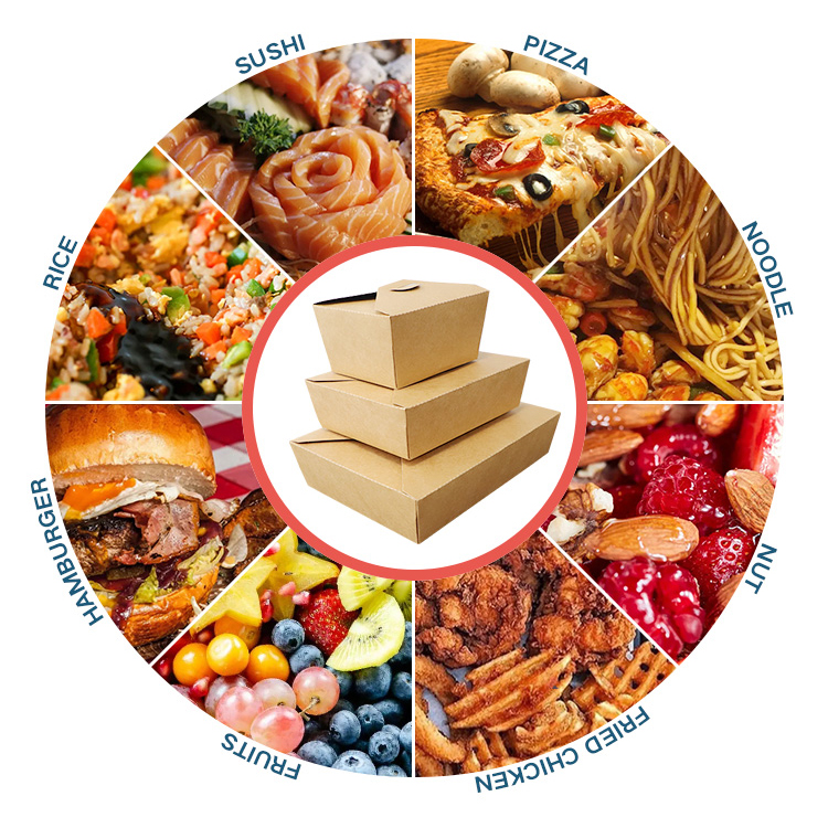 Kraft Paper Food Box (16.5*13.5*5cm/1080ml)