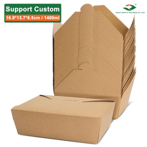 Kraft Paper Food Box (16.8*13.7*6.5cm/1400ml)
