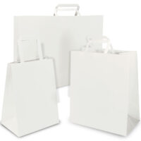 White Kraft Flat Handle Paper Bag