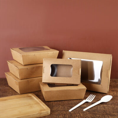 2100ML Large Capacity Kraft Paper Packing Box With Window