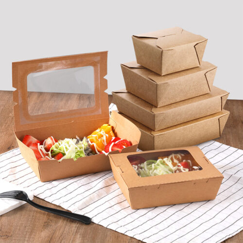 2100ML Large Capacity Kraft Paper Packing Box With Window
