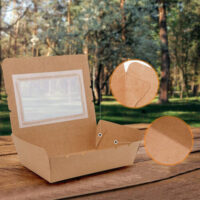 2100ML Large Capacity Kraft Paper Packing Box With Window (5) 2100ML Large Capacity Kraft Paper Packing Box With Window