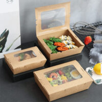 2100ML Large Capacity Kraft Paper Packing Box With Window (6) 2100ML Large Capacity Kraft Paper Packing Box With Window