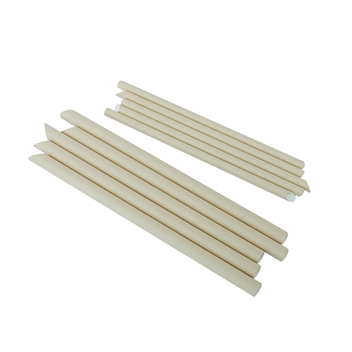 8 230mm Paper Straws White Sharp End