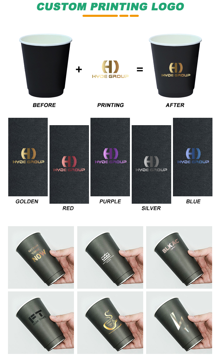 Disposable Coffee Cups Paper Hot Cups With Lids