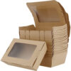 Disposable Kraft Paper Food Box with Window 1200ML (4) Disposable Kraft Paper Food Box with Window 1200ML