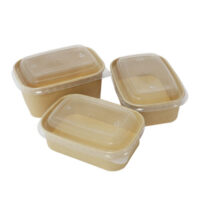Disposable Rectangle Large Salad Bowl with Lid (1) Disposable Rectangle Large Salad Bowl With Lid
