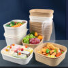 Disposable Rectangle Large Salad Bowl With Lid