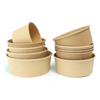 Disposable Round Large Salad Bowl with Lid (2) Disposable Round Large Salad Bowl With Lid