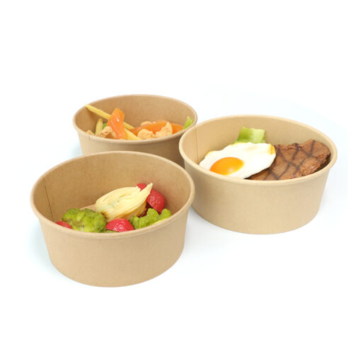 Disposable Round Large Salad Bowl with Lid (3) Disposable Round Large Salad Bowl With Lid