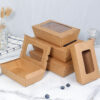Kraft Paper Food Box With Window For Salad