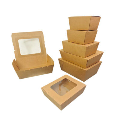 Brown Kraft Paper Food Container With Window