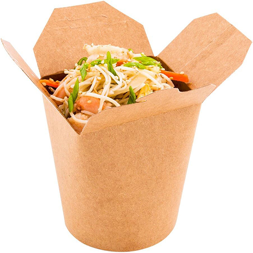 Takeaway Kraft Paper Rice Noodle Box Biodegradable