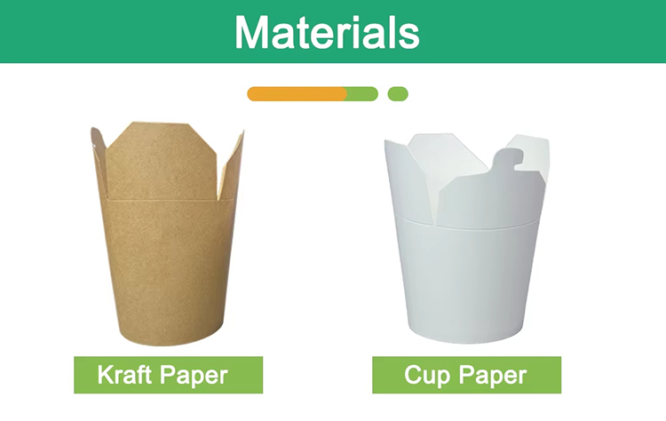 Takeaway Kraft Paper Rice Noodle Box Biodegradable