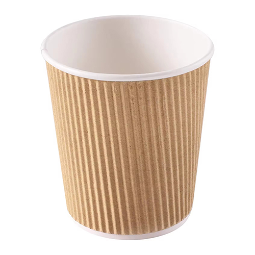 12oz Brown Paper Cup With Ripple Wrap