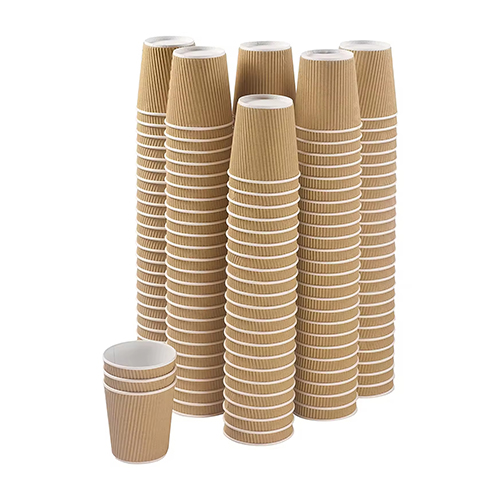 12oz Brown Paper Cup With Ripple Wrap