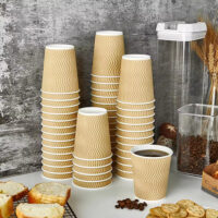 12oz Brown Paper Cup With Ripple Wrap