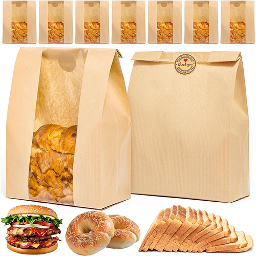 28cm Kraft Bread Bag with Window