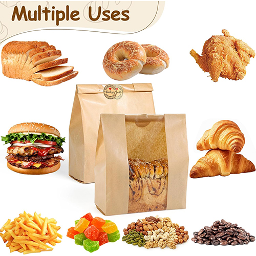 28cm Kraft Bread Bag with Window