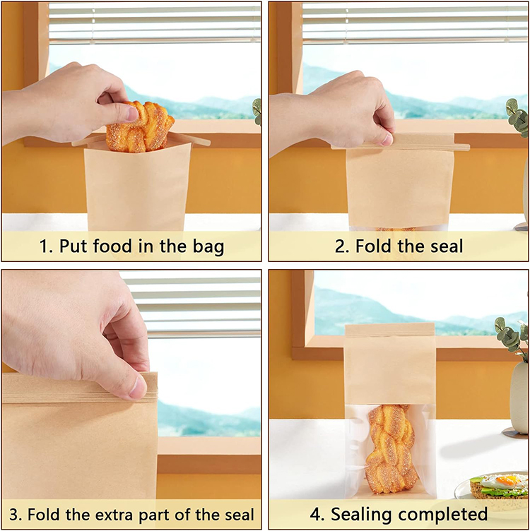 28cm Kraft Bread Bag with Window