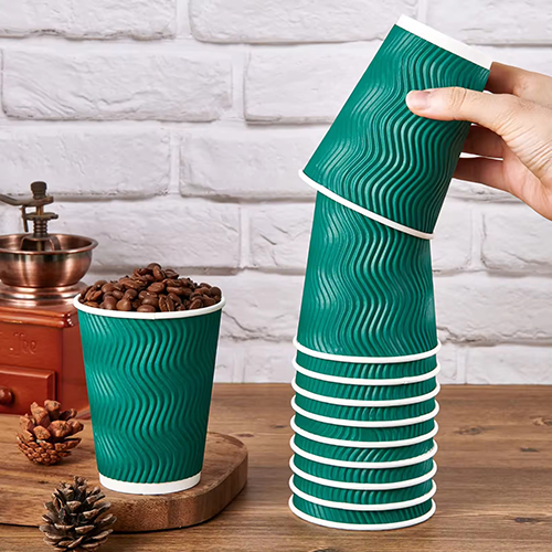 8 oz Custom Printed Recyclable Ripple Walled Paper Cup