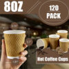 8 oz Custom Printed Recyclable Ripple Walled Paper Cup