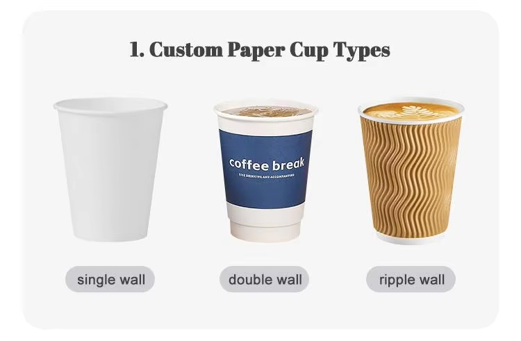 8 oz Custom Printed Recyclable Ripple Walled Paper Cup