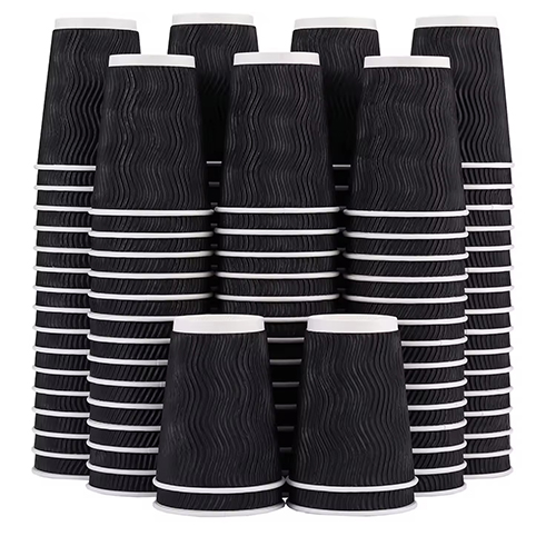 8 oz Custom Printed Recyclable Ripple Walled Paper Cup