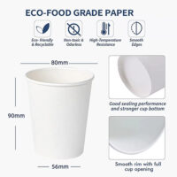 8oz 240ml Disposable White Paper Cup