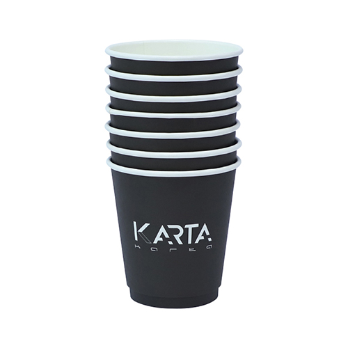 8oz Double Wall Paper Cup White and Black