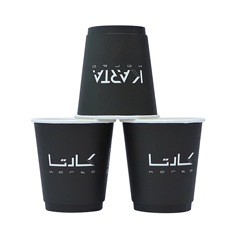 8oz Double Wall Paper Cup White and Black