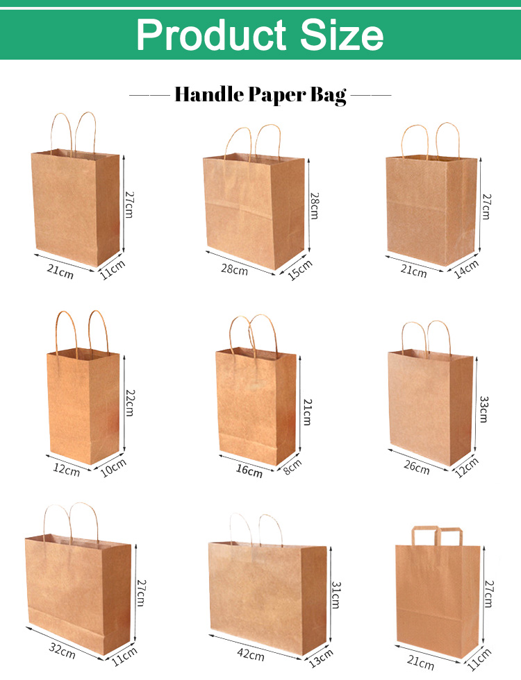 Brown Kraft Paper Bags for Coffee Shops