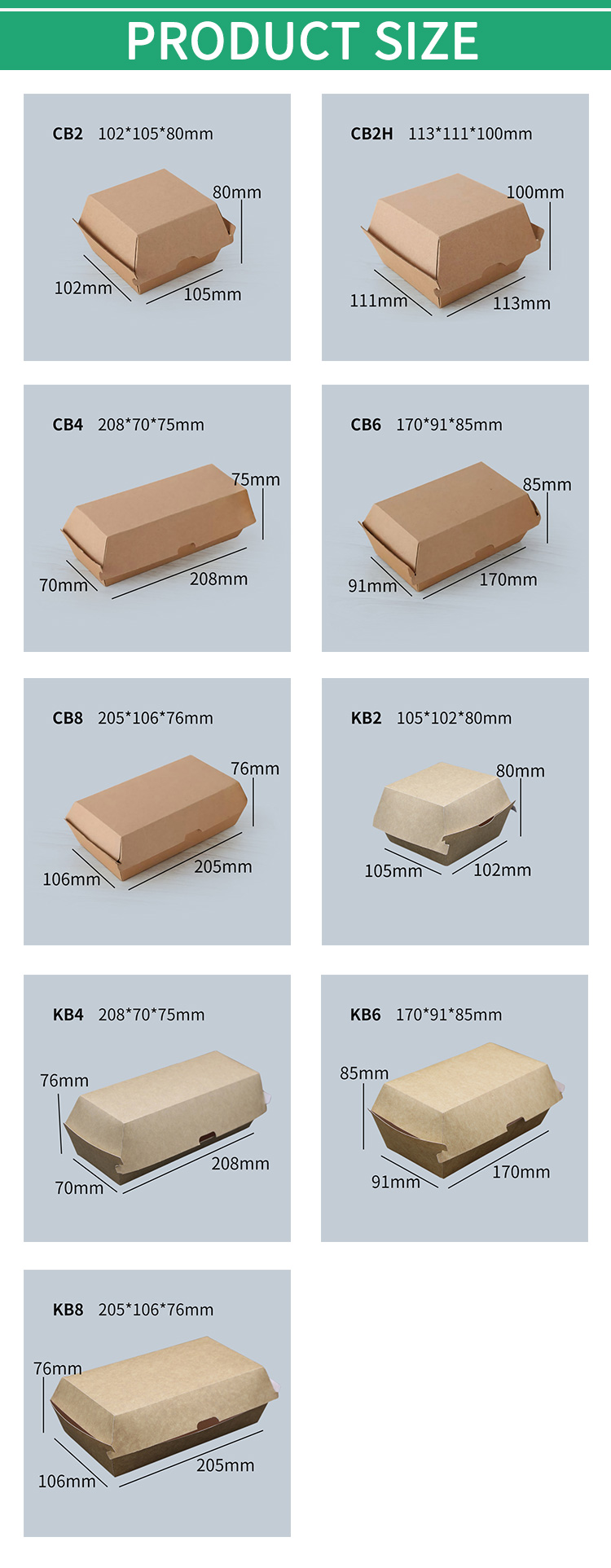 Custom Disposable Take Away Paper Burger Packaging Box