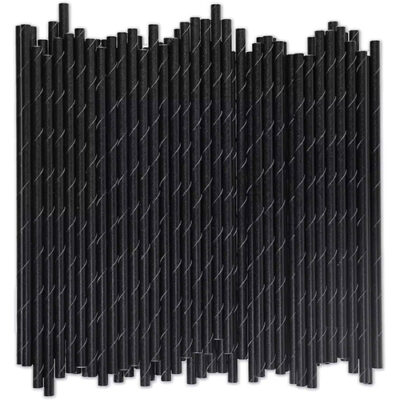 Disposable Black Paper Straws Thickened Drinking Straws