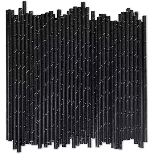Disposable Black Paper Straws Thickened Drinking Straws