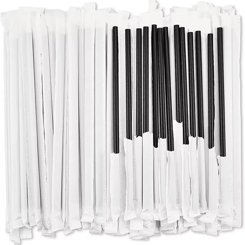 Disposable Black Paper Straws Thickened Drinking Straws