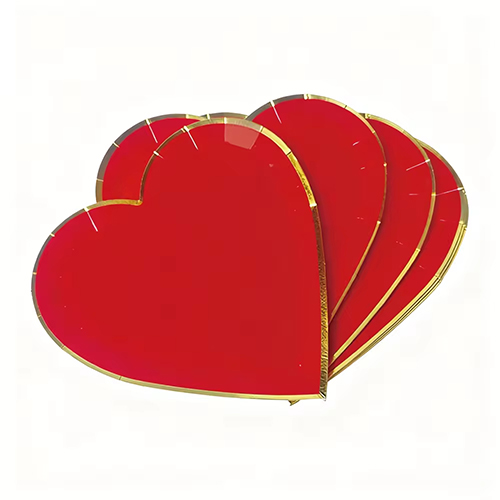 Disposable Dinner Plates Red Heart Paper Plates