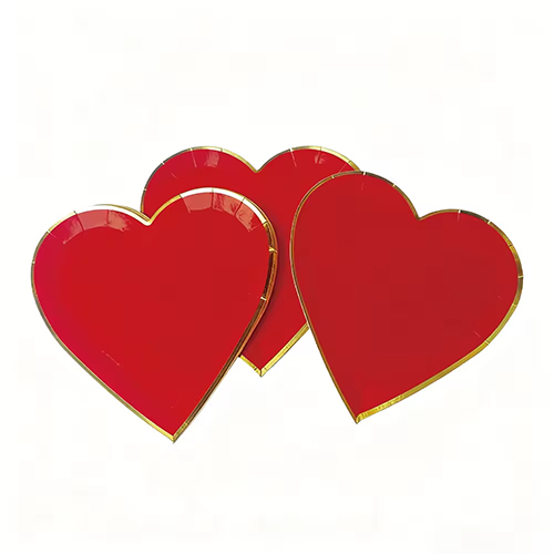 Disposable Dinner Plates Red Heart Paper Plates