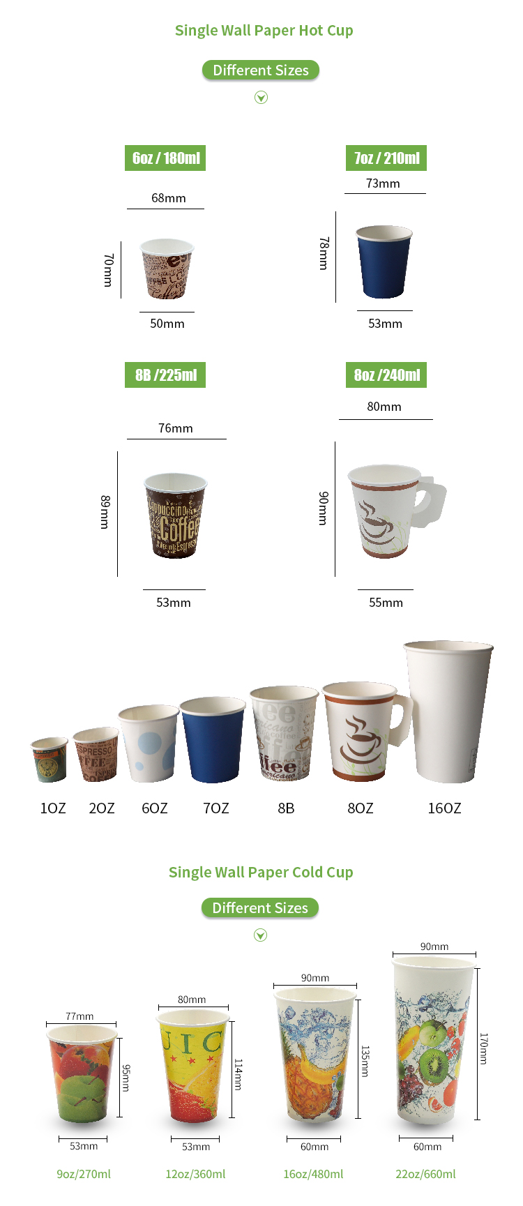 Disposable Paper Cup 8oz Cafe