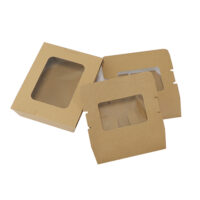 Kraft Lunch Box with Window (1) Kraft Lunch Box With Window