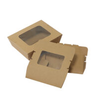 Kraft Lunch Box with Window (3) Kraft Lunch Box With Window