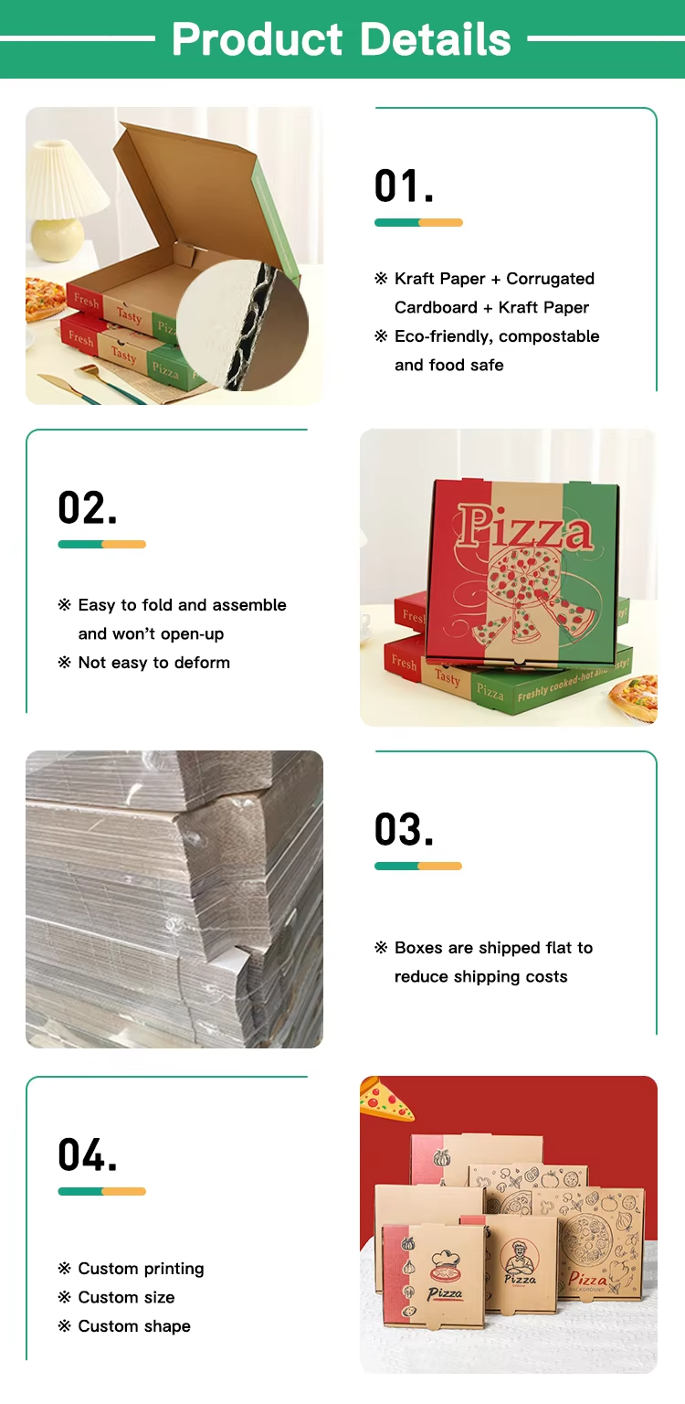 Paper Pizza Boxes Take Out Containers