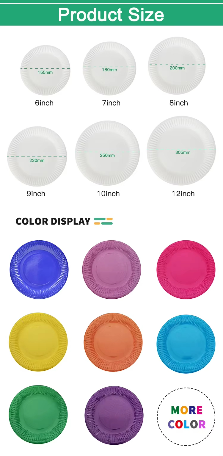 Paper Plates Multiple Sizes Bulk Wholesale