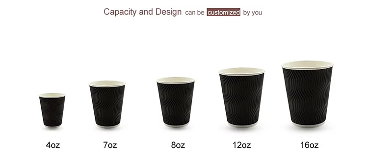 Ripple Wall Decorative Paper Cups Custom Logo