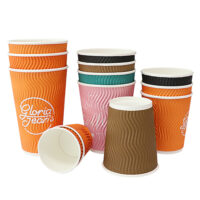 Ripple Wall Paper Coffee Cups with Heat Insulation