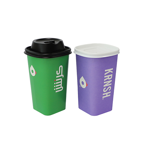 Square Paper Cup with Lid