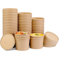 Take Away Paper Noodle Bowl Hot Soup Bowl with Lid (4) Take Away Paper Noodle Bowl Hot Soup Bowl With Lid